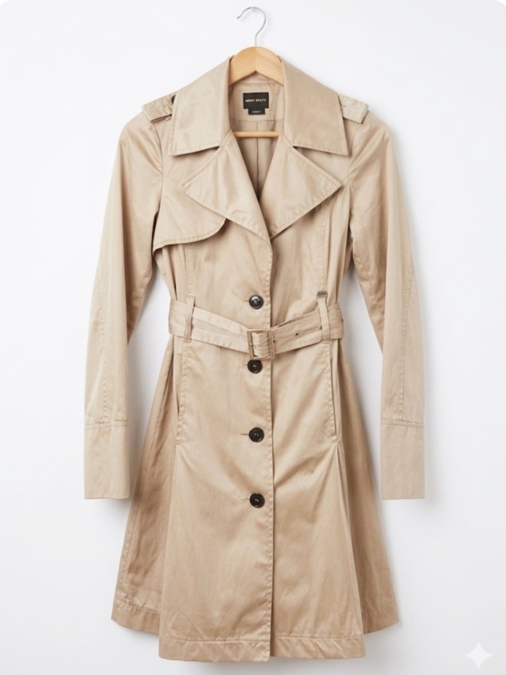Miss Sixty Tan Trench Coat with Belted Waist Size S
